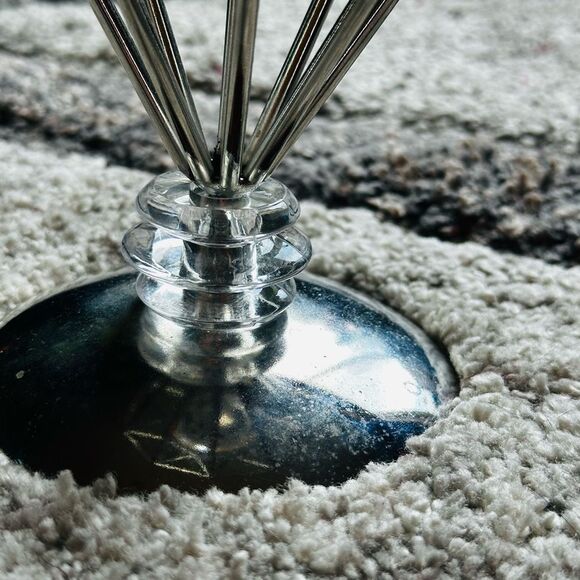 Candle holder Geometric Silver and Crystal Tea light suspended - Picture 5 of 10